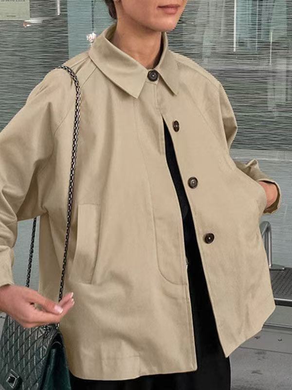 Women's trench coat – pink colorway side view and fabric detail