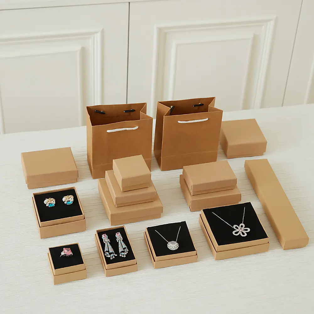 Retro Kraft Paper Jewelry Box Gift Packaging