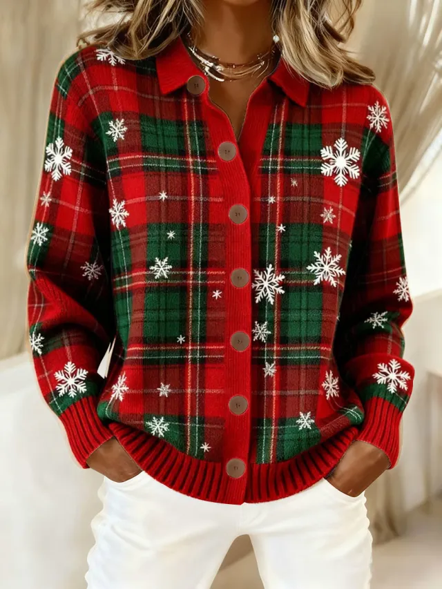 Women's Plaid Printed Long Sleeve Top Sh11018047050 2Xl - Shop at LoveMi