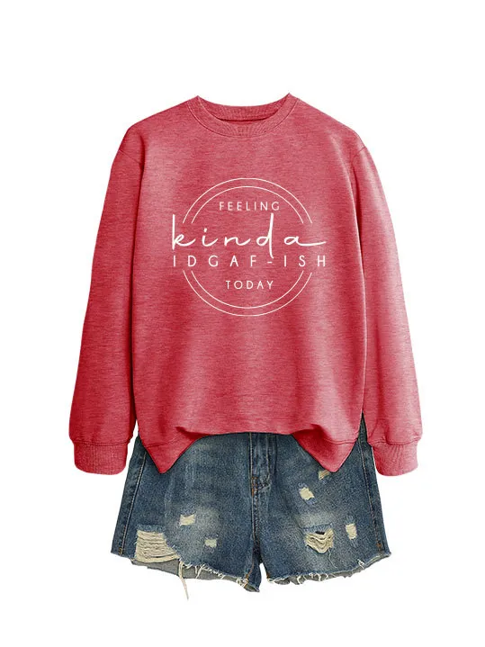 Elegant Women's Round Neck Long sleeved Sweater Red White Font - Shop at LoveMi