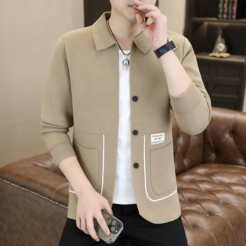 Men's Casual Knitted Slim-Fit Sweater Coat