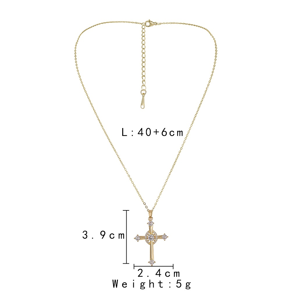 Women's Fashion Personalized Zircon Cross Necklace