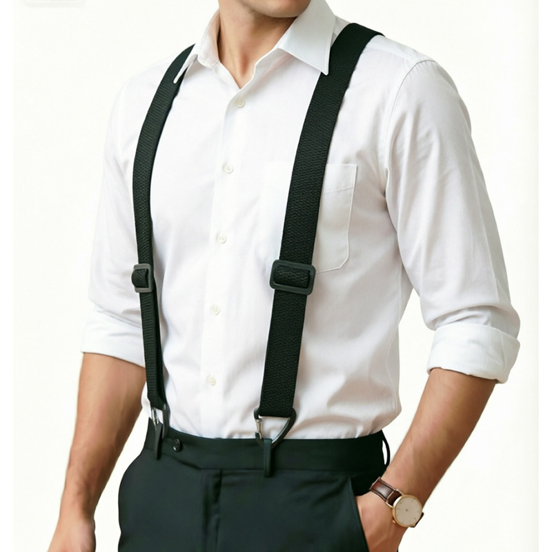 Tactical Suspenders For Men, 4-Clip Elastic Suspender Belts