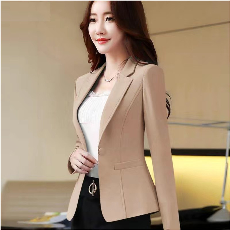New Casual Slim Fit Small Business Suit Coat Suit Ladies Khaki - Shop at LoveMi