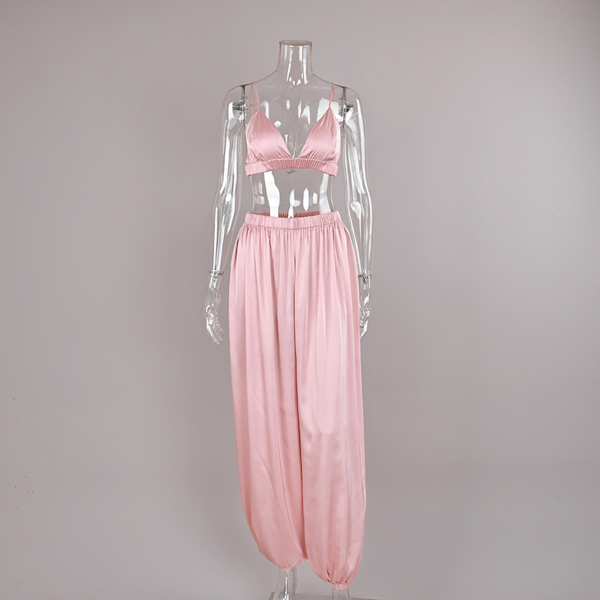 Satin Camisole And Bloomers Two-piece Pajama Set