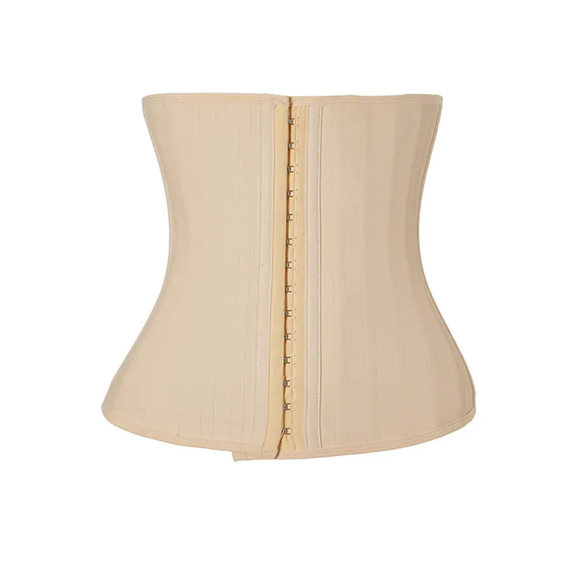 Latex Violently Sweat Waist Shaping Belt 25 Steel Rib Rubber Corset - Skin Color