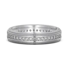 S925 Sterling Silver Ring Couple Rings Exquisite Design Light Luxury And Simplicity Generous - Platinum Women - View 1