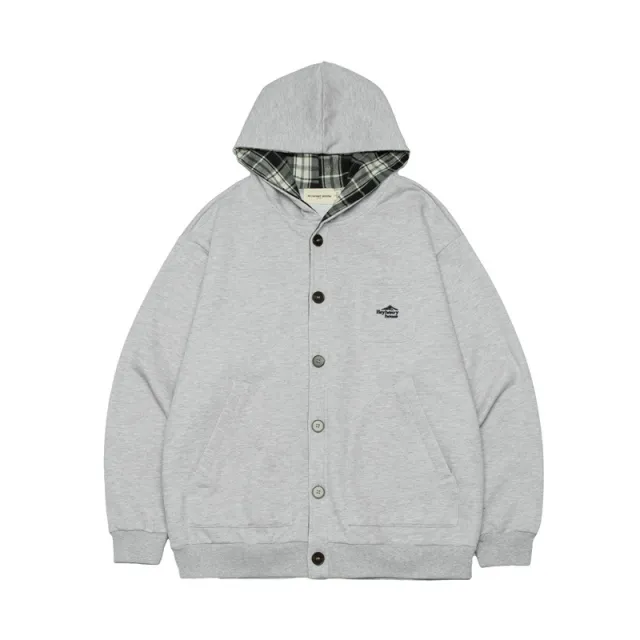 Retro Cardigan Hoodie Fashion Brand Idle Style Couple's Tops Flower Gray - Shop at LoveMi