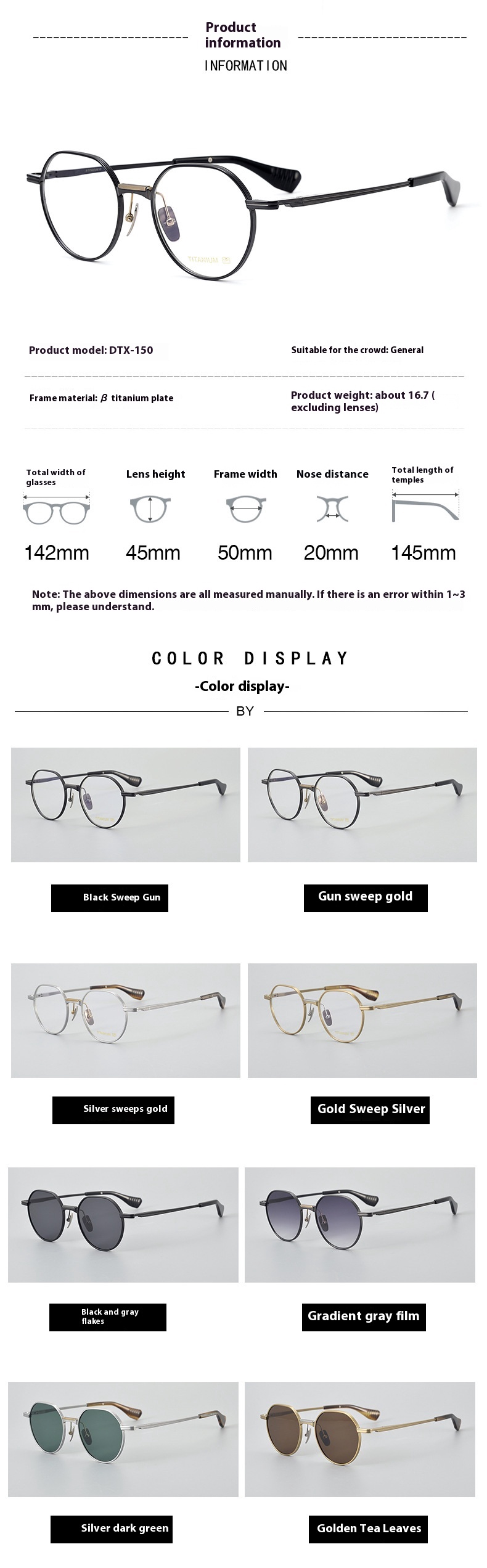 Ultra Light Pure Titanium Vintage Round Frame Spectacle - Image 6