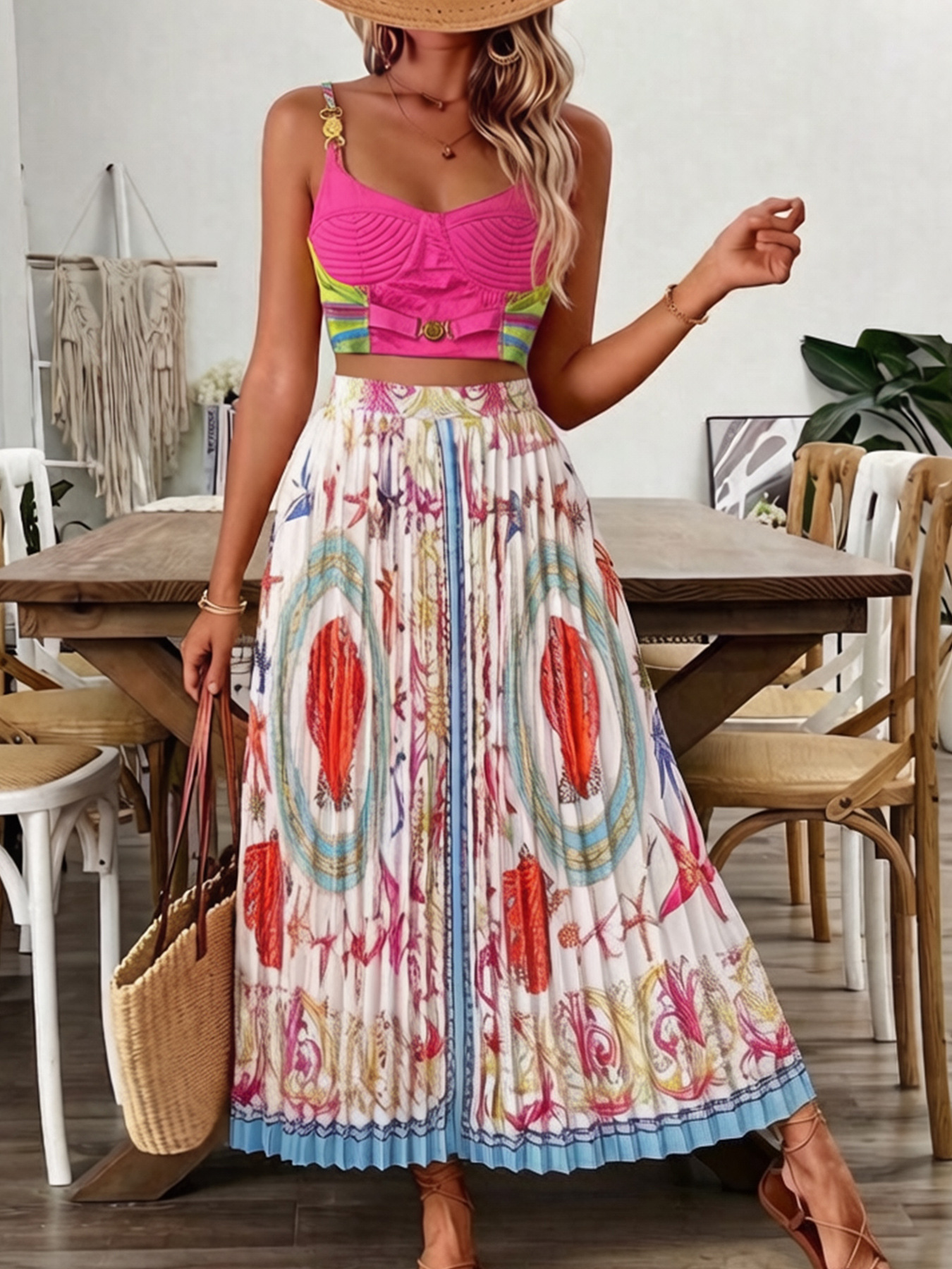 Flowing Beach Vacation Dress Set