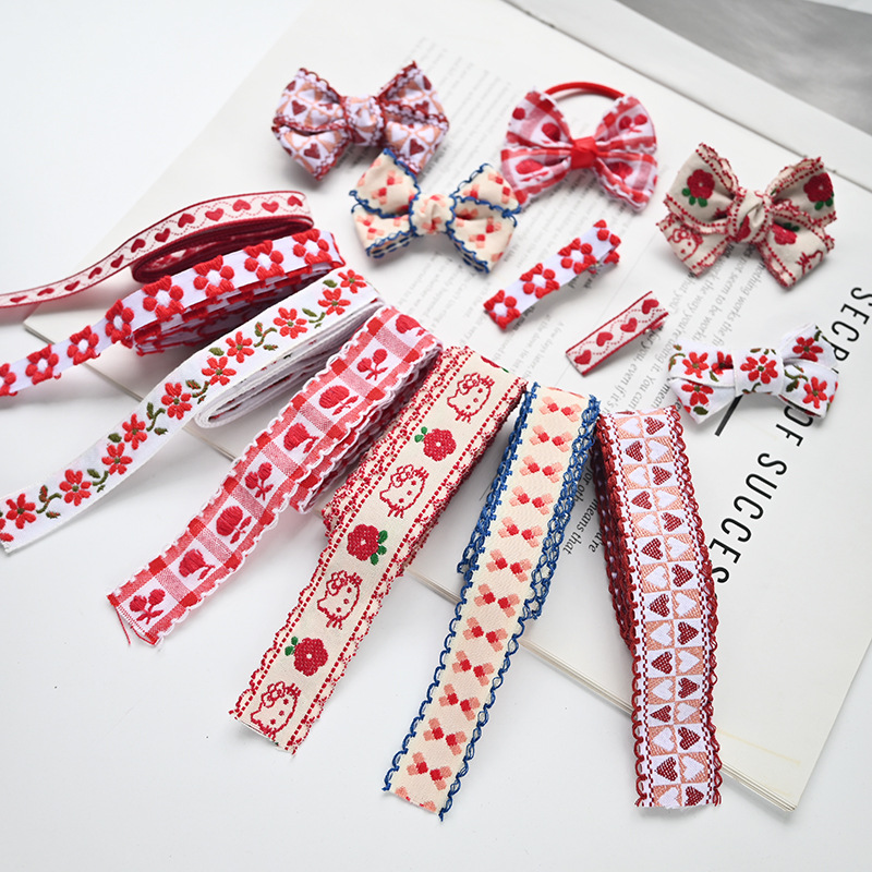 Red Ethnic-style Jacquard Ribbon