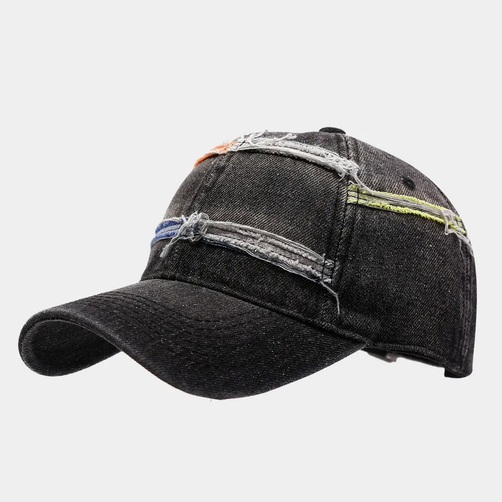 Heavy Industry Washed Denim Baseball Cap - Black