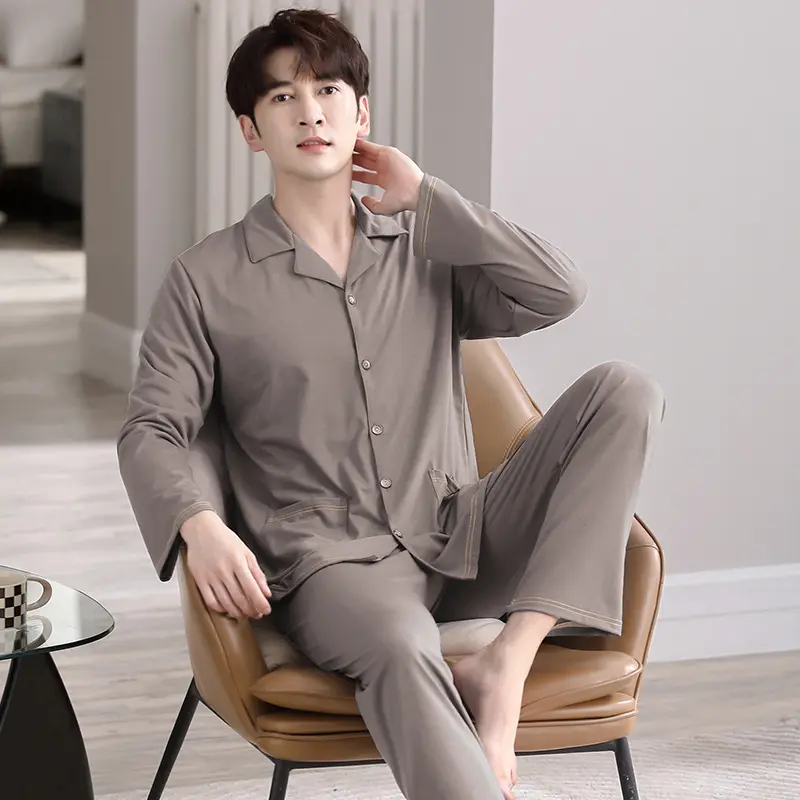 Pajamas Men's Modal Cardigan Long Sleeve Casual