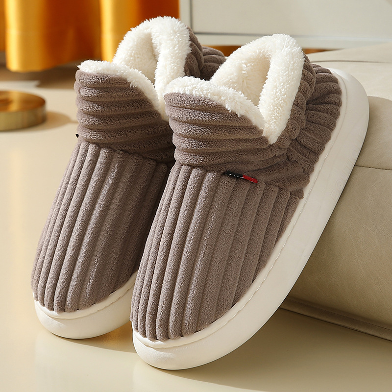 Men Winter New Women Cotton Slippers Outdoor Fashion Couple Slippers Warm Indoor - Picture 11 of 17