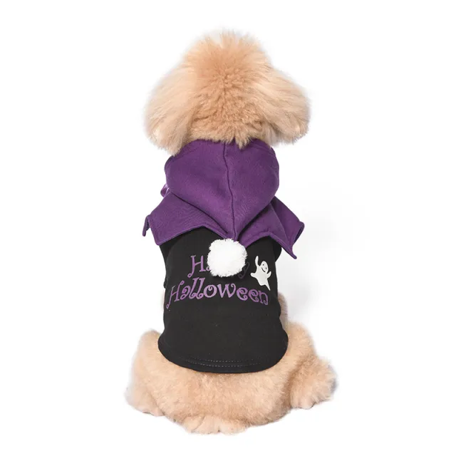 Halloween Pumpkin Funny Two piece Sweater Shawl Dog Clothes Black - Shop at LoveMi