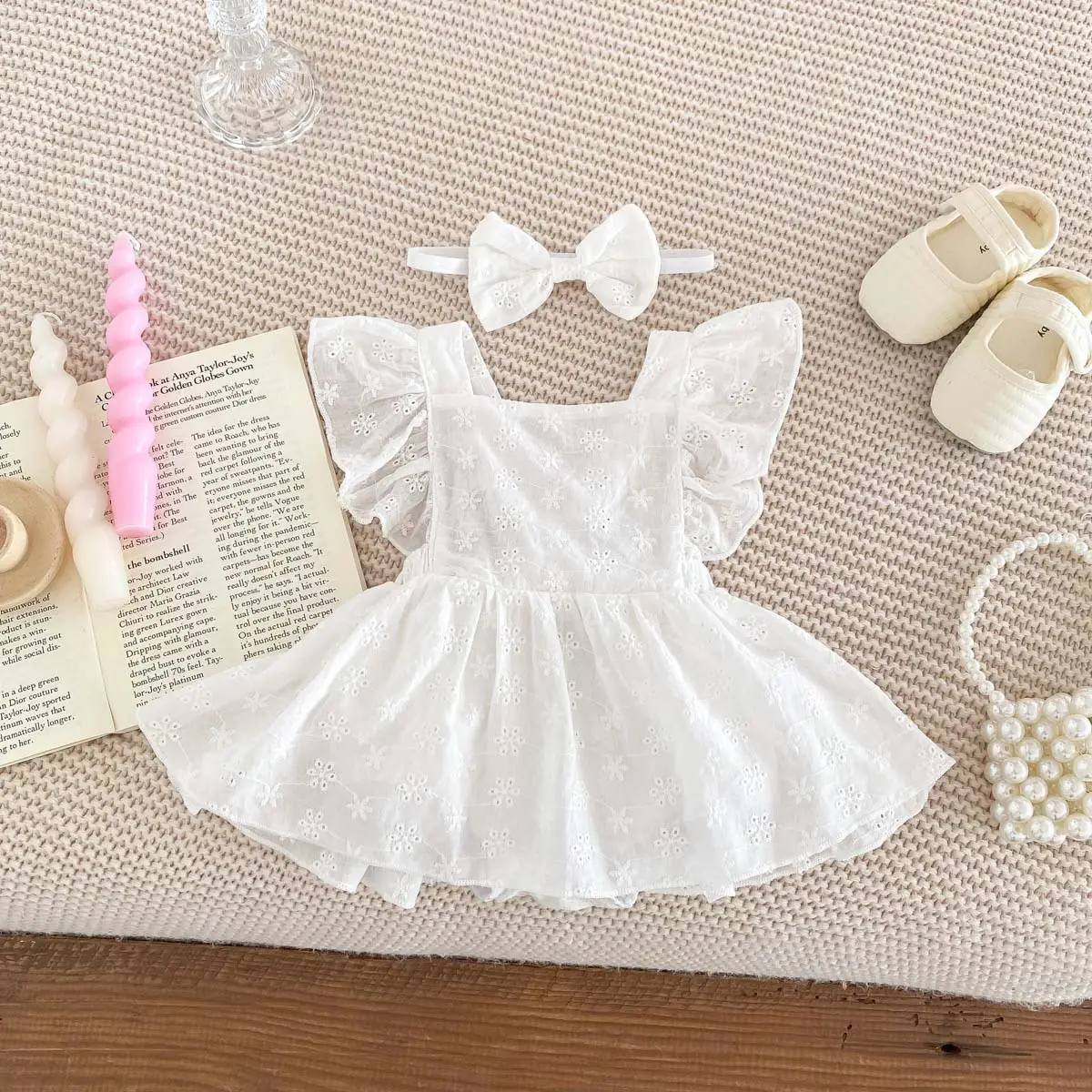 Baby Girl Flounced Sleeve Lace Jumpsuit Princess