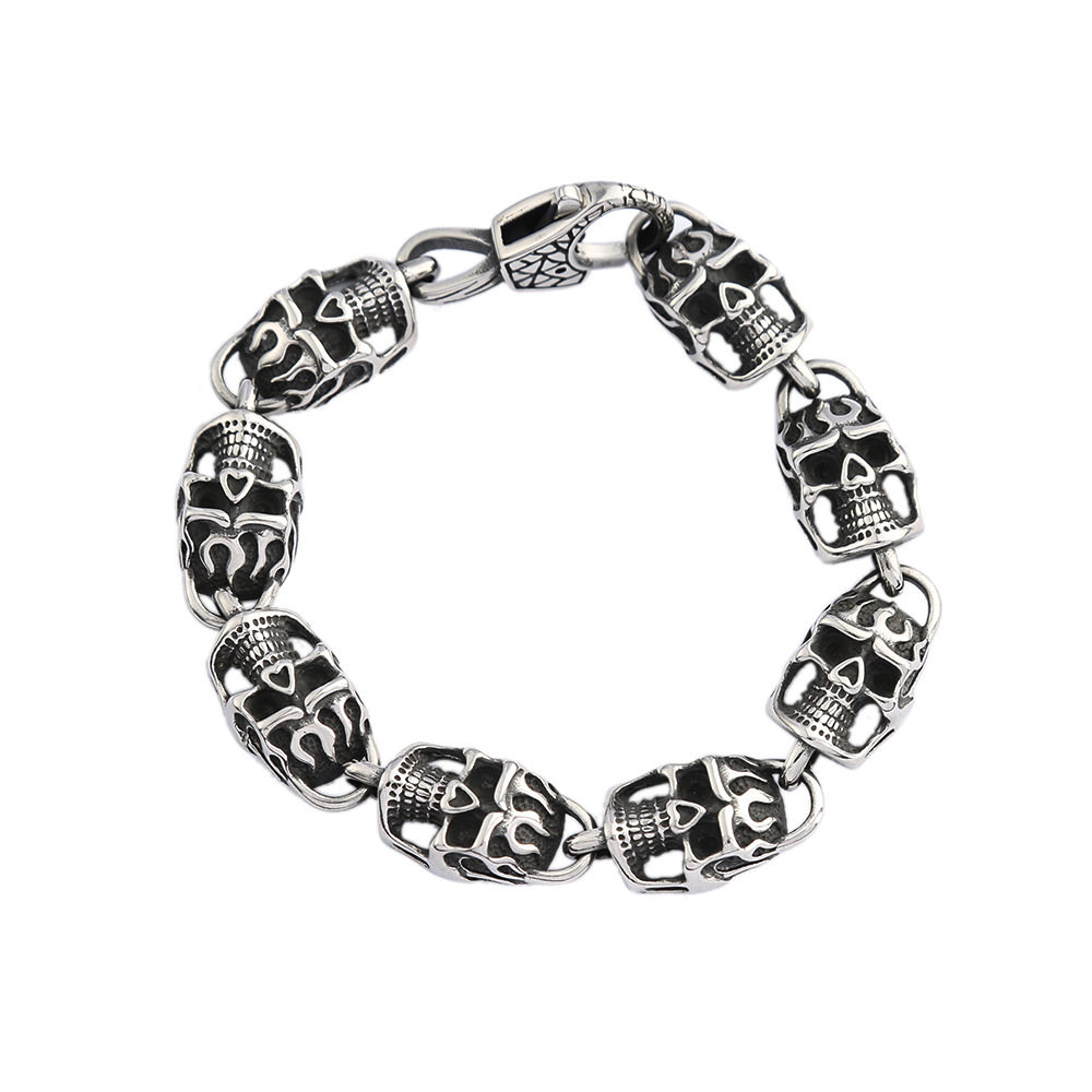 Domineering Skull Titanium Steel Men's Bracelet