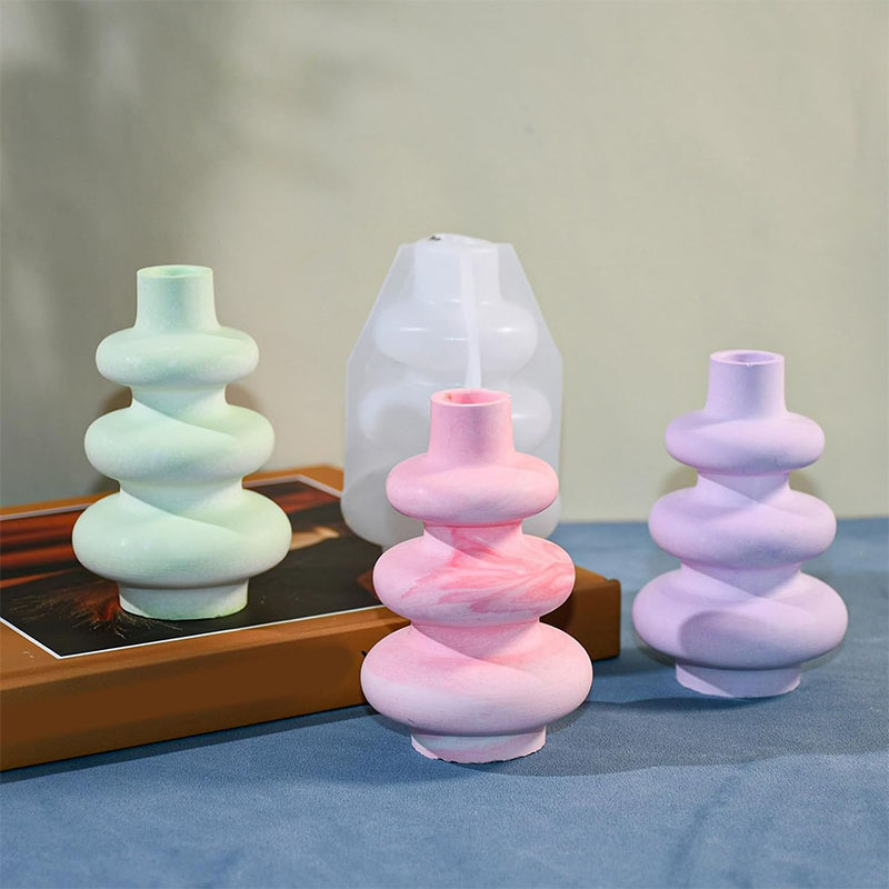 Three Layer Circle Vase Ornaments Silicone Mold