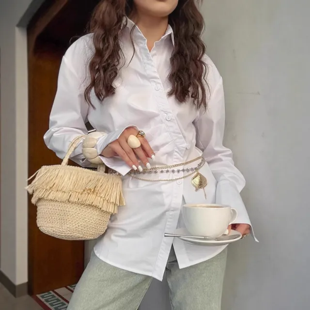 French Style Temperament Lapel White Shirt For Women Autumn White - Shop at LoveMi