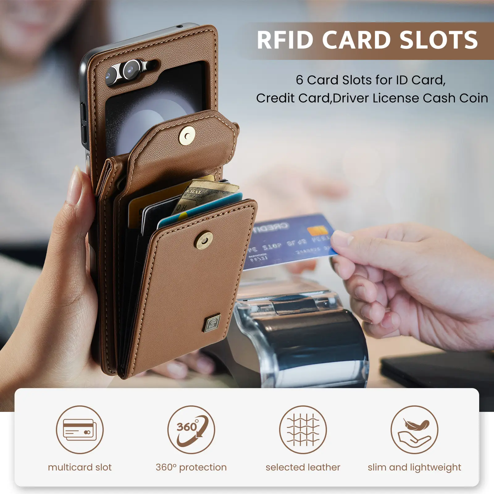 Folding Three-in-one Protective Leather Case