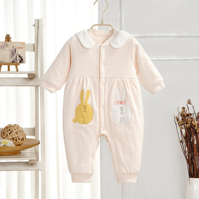 Spring And Autumn Baby Quilted Jumpsuit Three Layers Warm - Image 6