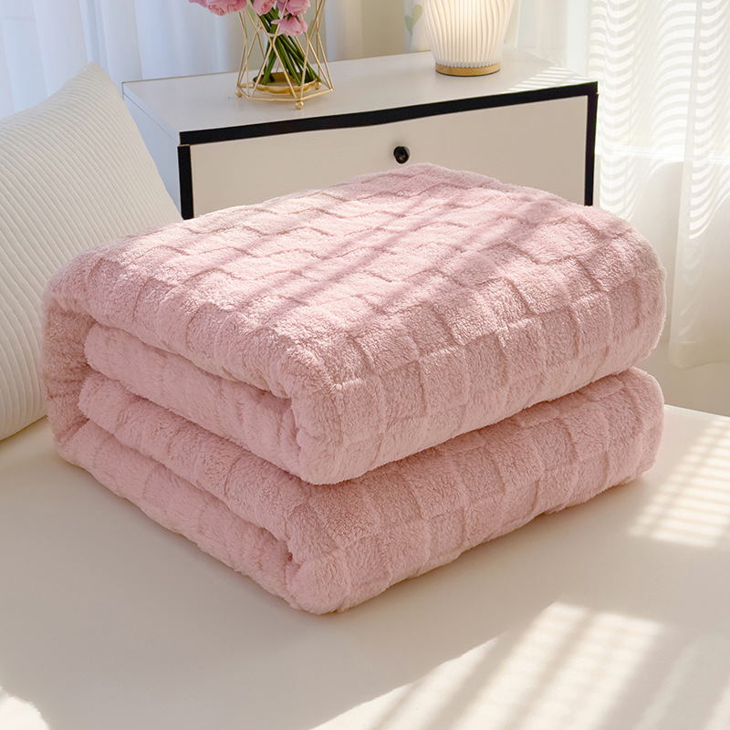 Household Waffle-pattern Flannel Casual Blanket