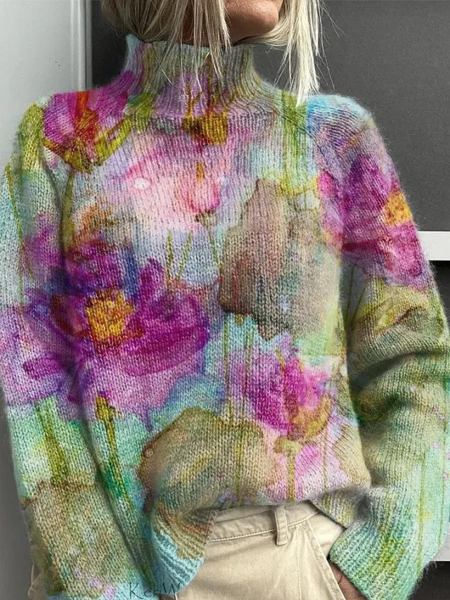 Women's 3D Digital Printing Fresh Cloak Coat Sweater Pullover 8Color 6Xl - Shop at LoveMi