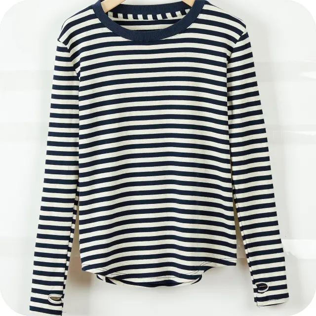 Long Sleeve Top Inner Bottoming Shirt Blue - Shop at LoveMi