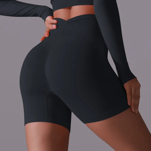 European And American Sports High Waist Belly Contracting Breathable Stretch Peach Hip Leggings Black - Shop at LoveMi