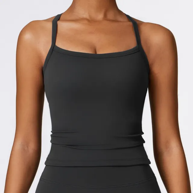 Beauty Back Yoga Vest Quick drying Workout Top Sports Fitness Vest Black - Shop at LoveMi