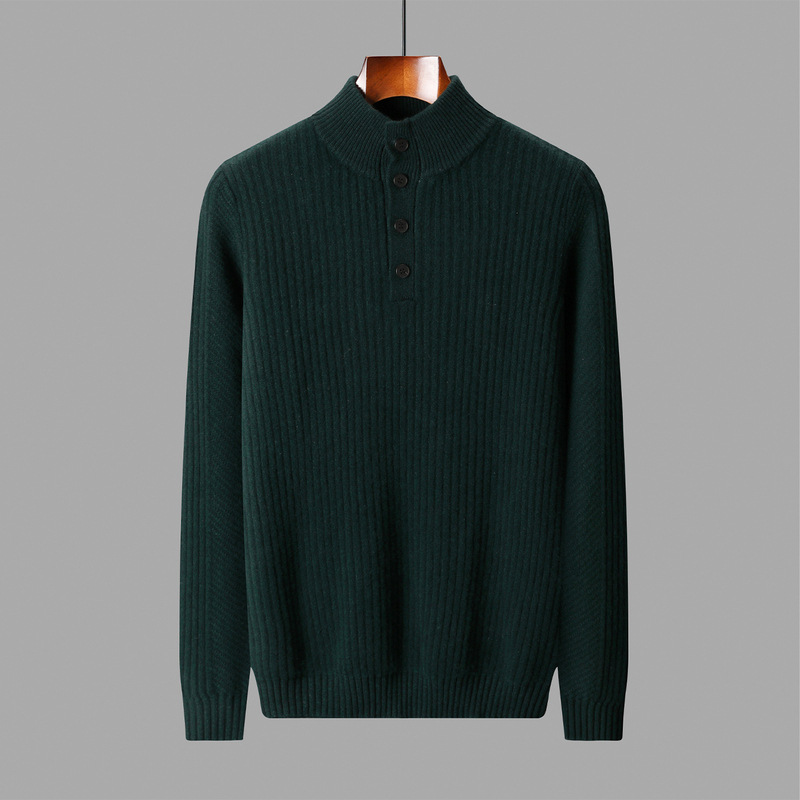 New Half Turtleneck Button Sweater For Men - Image 1