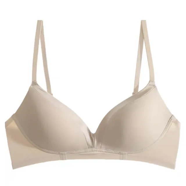 Satin Stitching French Sexy Triangle Cup Micro Push Up Without Steel Ring Skin Color - Shop at LoveMi
