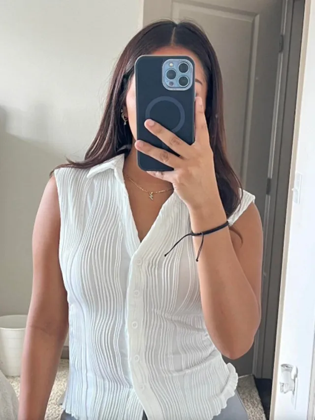 Simple Slim Vest V neck Sleeveless Button Sweater White - Shop at LoveMi
