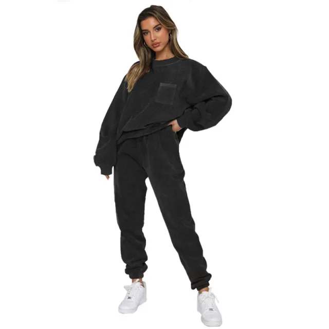 Long Sleeve Two piece Set Fashion Suit Women Dark Gray - Shop at LoveMi