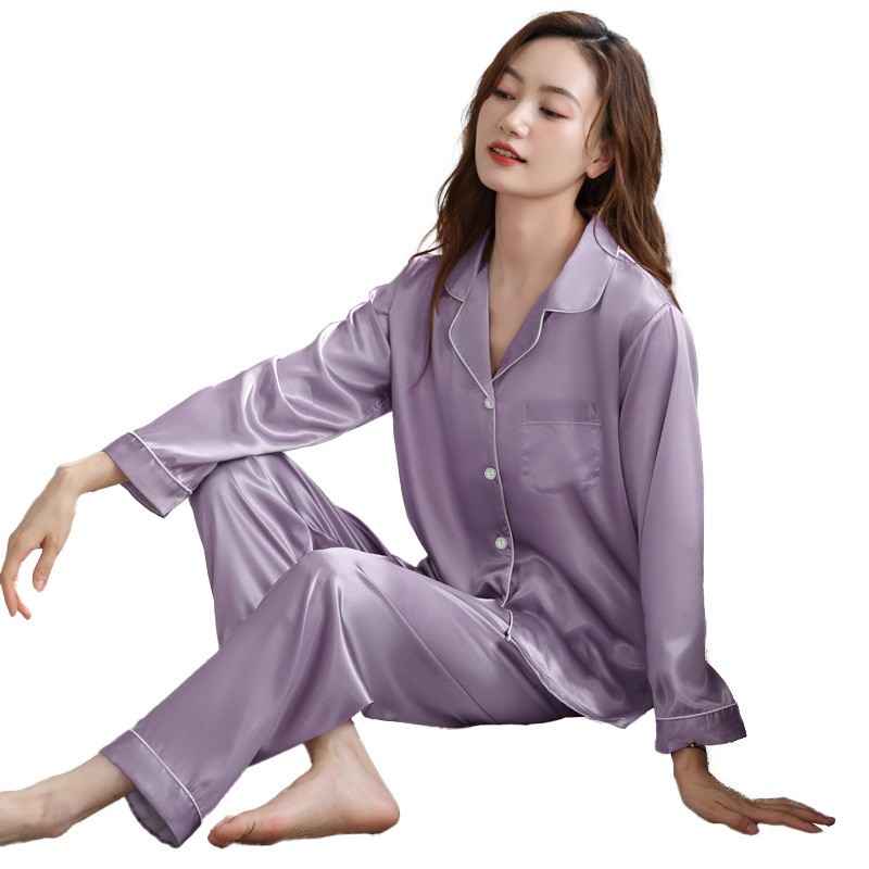 New Comfort Skin-friendly Spring Thin Simple Ice Silk Leisure Homewear