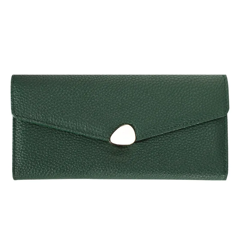 Women's Lychee-pattern Clutch Wallet Fashionable Cardholder Multi-functional - Green