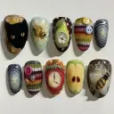 Maximalist Fake Almond Nails A Niche Y2K-inspired Art-forward Subculture Trend 24 Pieces Per Set view 1