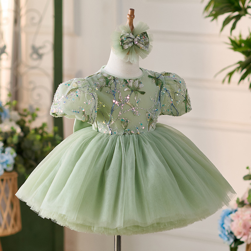 Factory Supply Celebration Dress Green Mori Style - Image 1