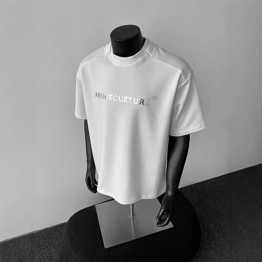 Shoulder Short Sleeve Men Clothing Summer Pu Handsome Heavy
