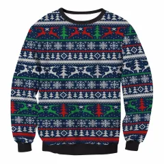 Women's Santa Claus Elk Long Sleeve Round Neck Loose Sweatshirt - Swys020-Xl - View 1