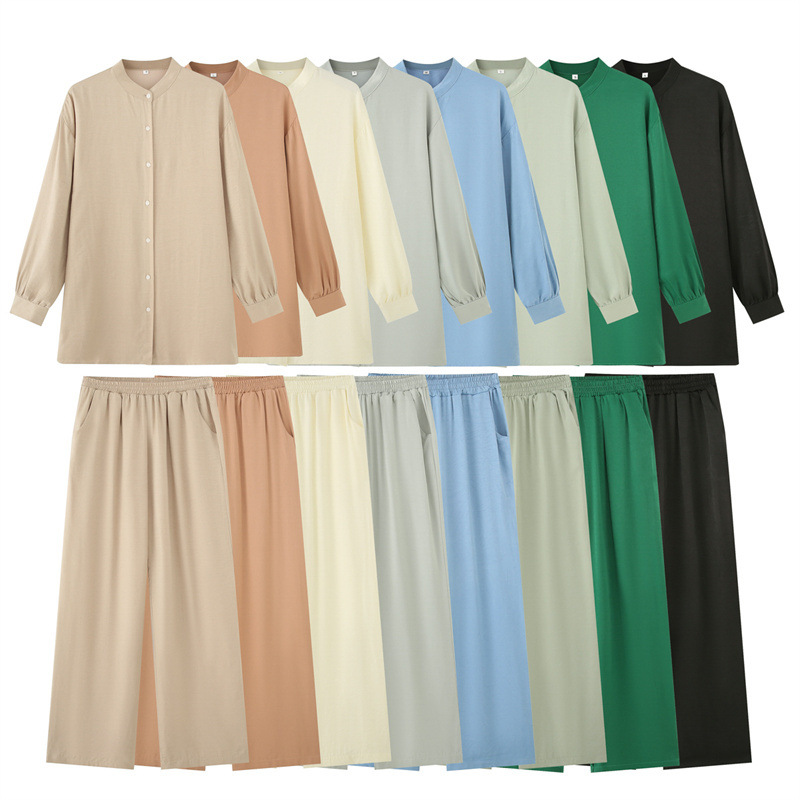 Long Sleeve Shirt Loose Wide Leg Pants Casual Two-piece Suit