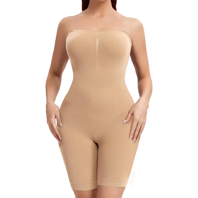 Women's Tube Top Integrated Belly Contracting Corset Skin Color - Shop at LoveMi