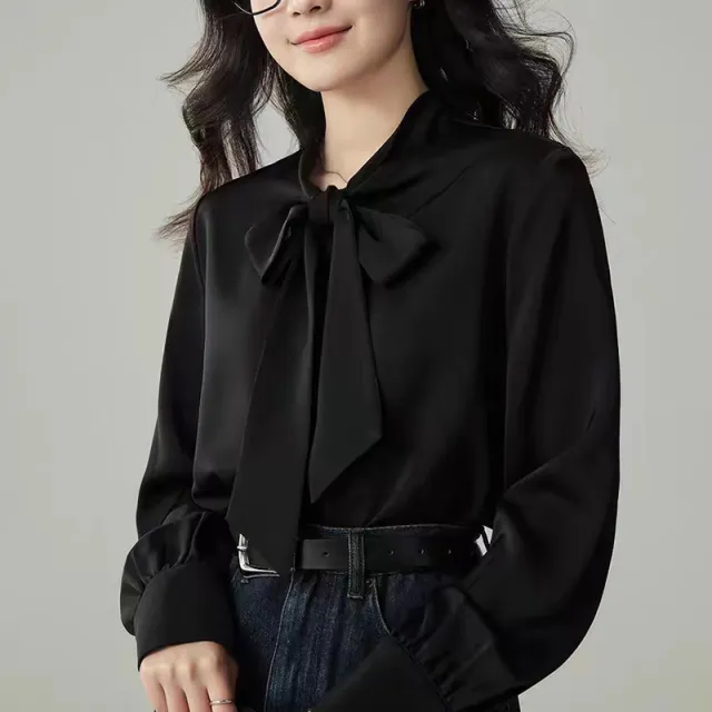 Elegant Thin Chiffon Shirt Black - Shop at LoveMi