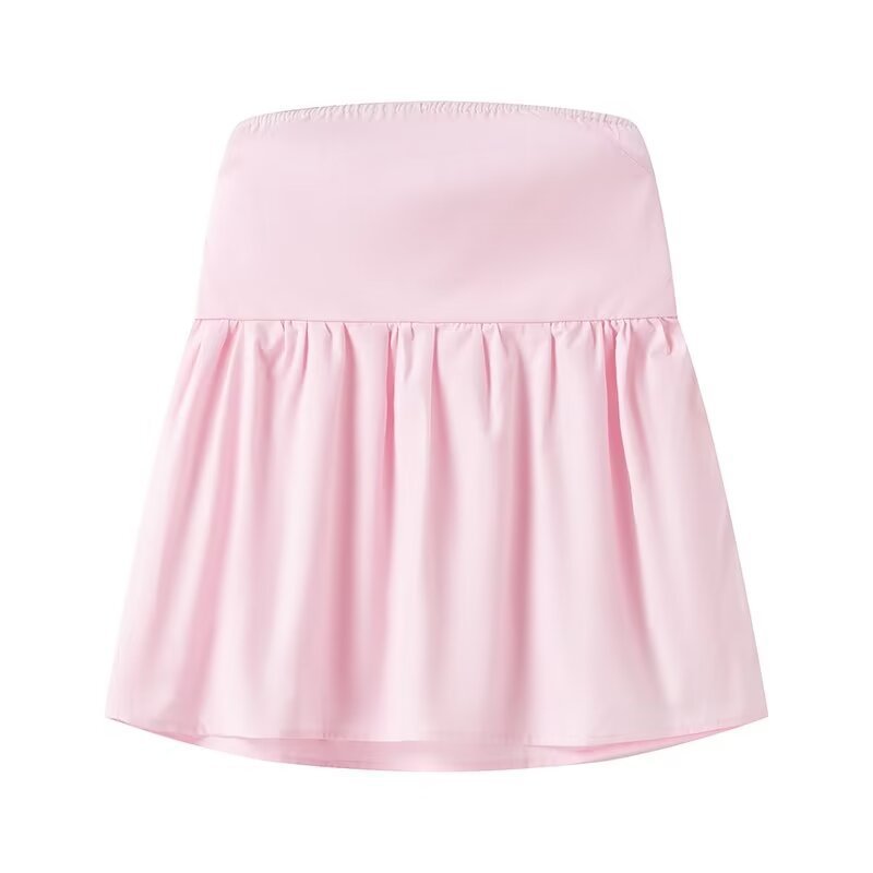 Summer Pure Color Tube-top Cropped Small Top