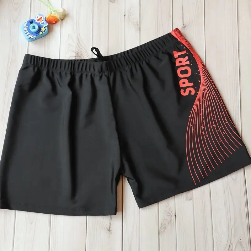 Mens Loose-Fit Plus-Size Printed Swim Trunks