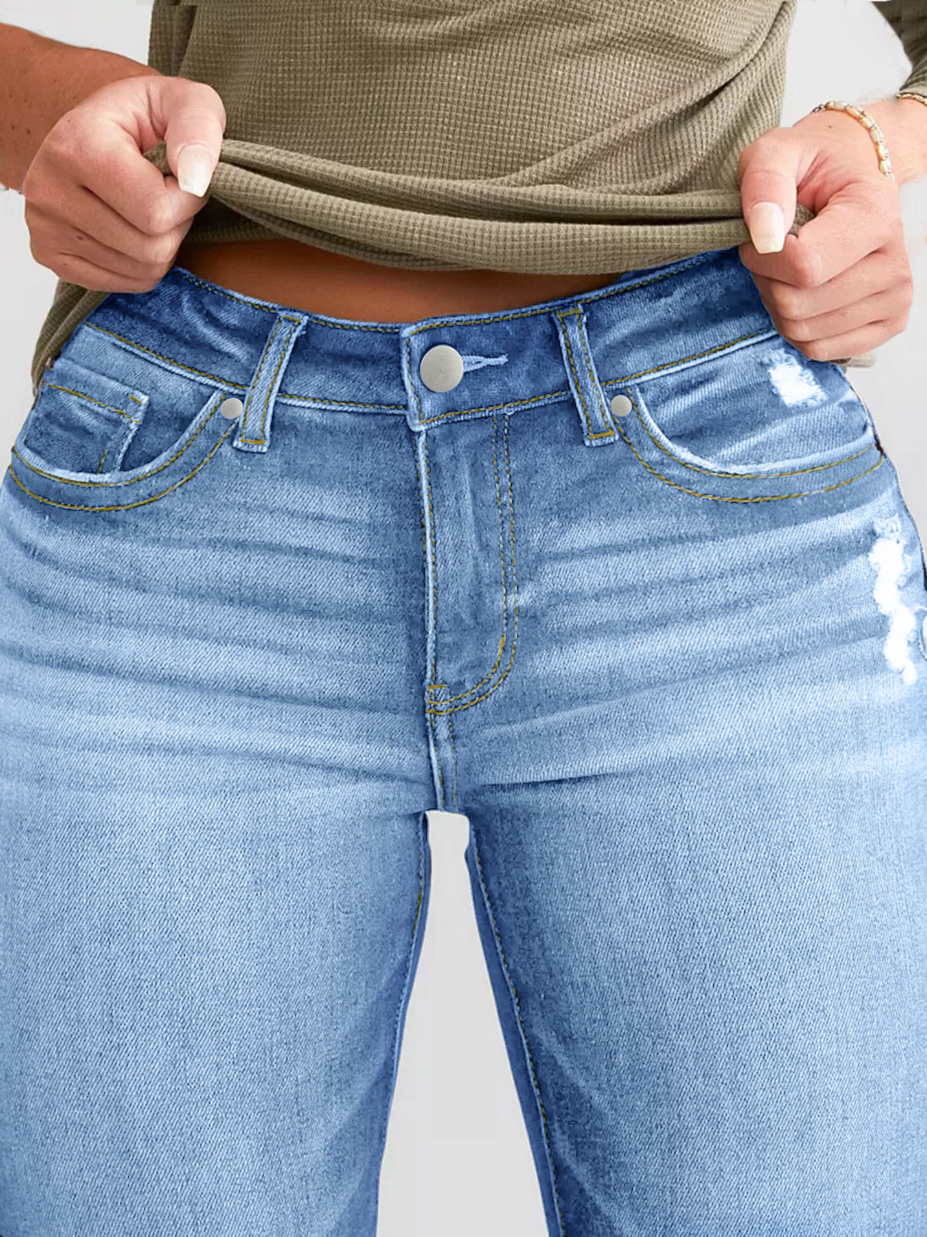 Ladies New Jeans Stretch Slim Ripped