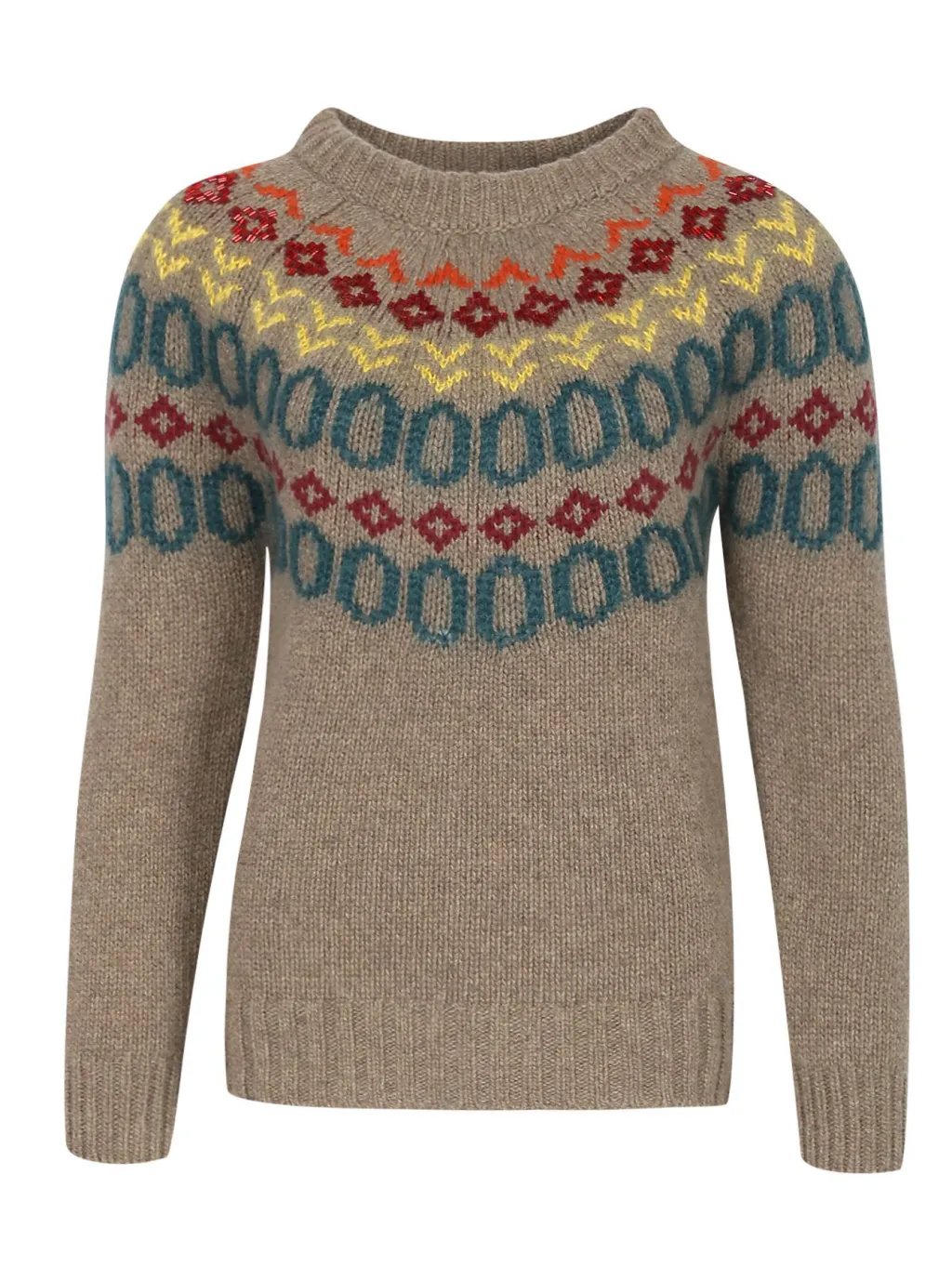 Women's Round Neck Multi-colour Loose Fashion Pullover Sweater - No 8505