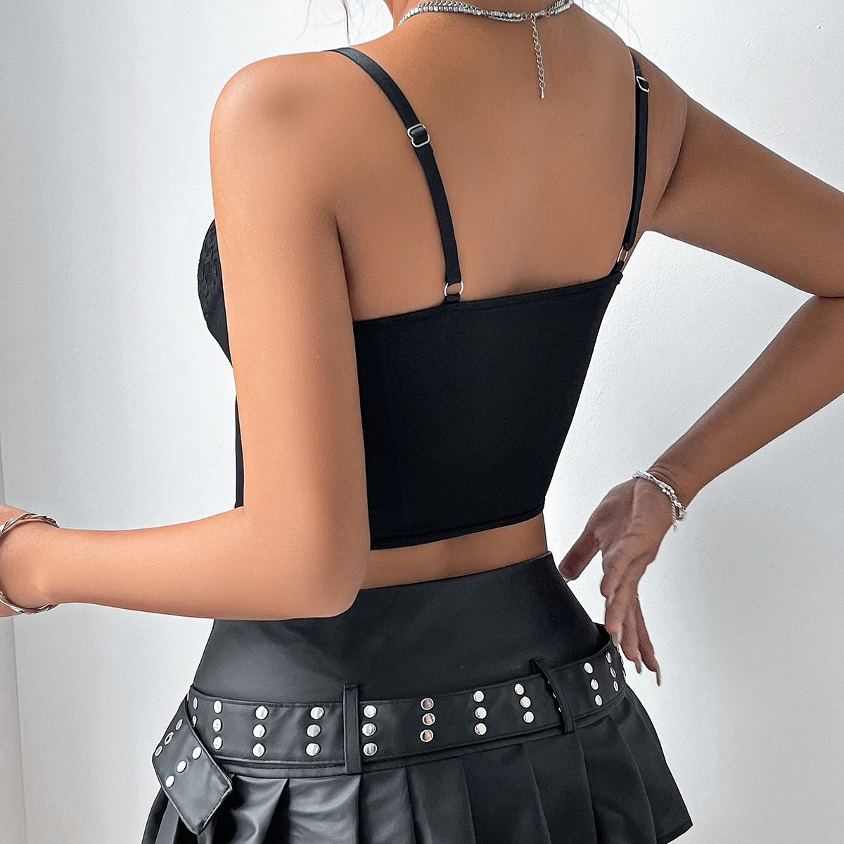 Lace Mesh Slim Fit Patchwork Beauty Back Sexy Inner Wear Outer Wear Hot Girl Camisole