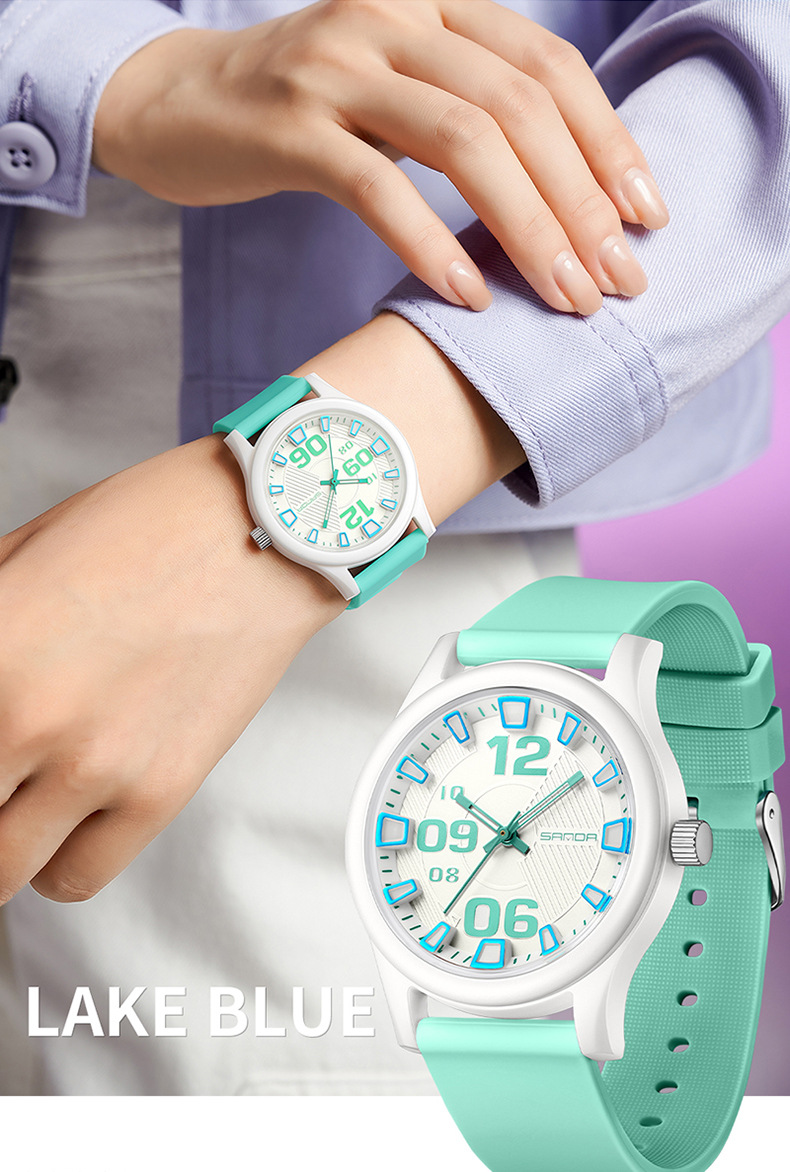 Sanda 3252 Waterproof Silicone Strap Quartz Watch For Teenagers Boys and Girls