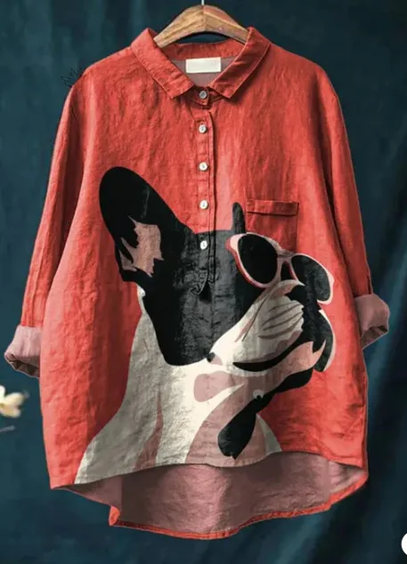 Women's Casual Loose Printed Round Neck Shirt Zcs328 3Xl - Shop at LoveMi